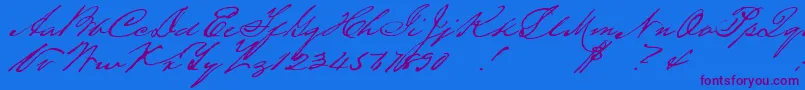 Houstonpen Font – Purple Fonts on Blue Background