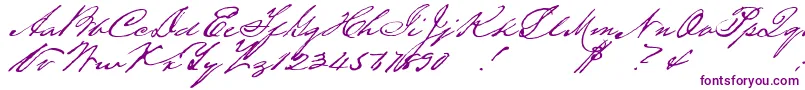 Houstonpen-Schriftart – Violette Schriften auf weißem Hintergrund