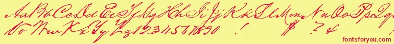 Houstonpen Font – Red Fonts on Yellow Background