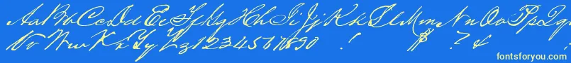 More about Houstonpen Font Houstonpen Font – Yellow Fonts on Blue Background