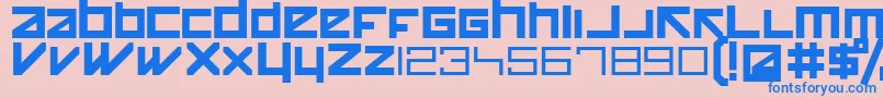 フォントHappykiller – ピンクの背景に青い文字