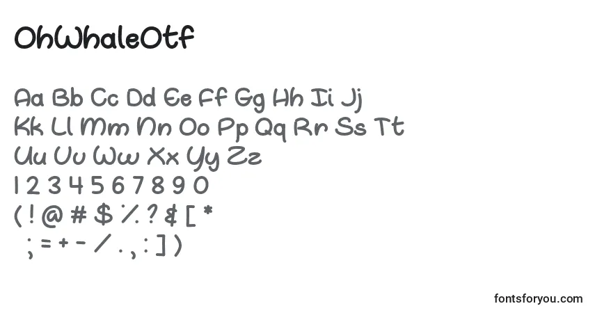 A fonte OhWhaleOtf – alfabeto, números, caracteres especiais
