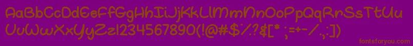 OhWhaleOtf Font – Brown Fonts on Purple Background