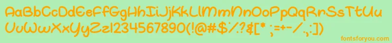 OhWhaleOtf Font – Orange Fonts on Green Background