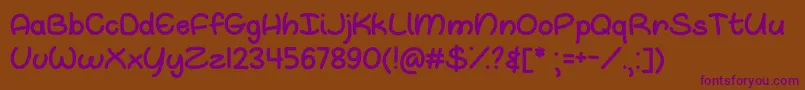 OhWhaleOtf Font – Purple Fonts on Brown Background