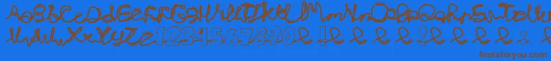 Chlorinej Font – Brown Fonts on Blue Background