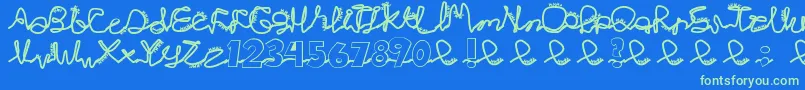 Chlorinej Font – Green Fonts on Blue Background