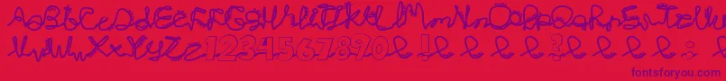 Chlorinej Font – Purple Fonts on Red Background