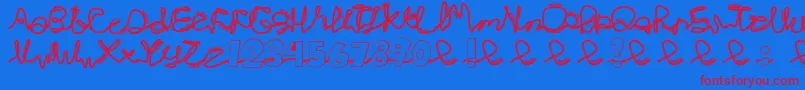 Chlorinej Font – Red Fonts on Blue Background