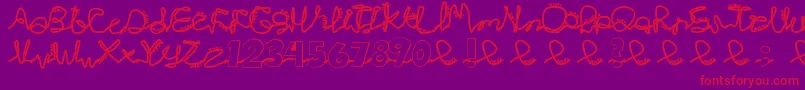 Chlorinej Font – Red Fonts on Purple Background