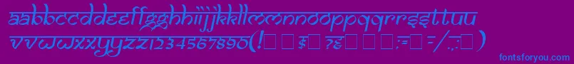 フォントSamarkanOblique – 紫色の背景に青い文字