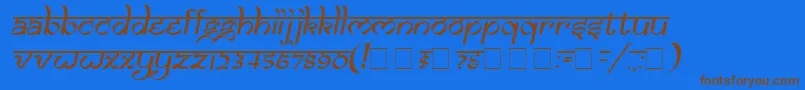 SamarkanOblique Font – Brown Fonts on Blue Background