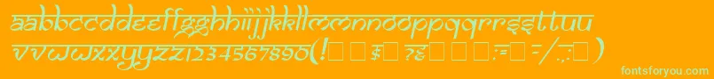 SamarkanOblique Font – Green Fonts on Orange Background