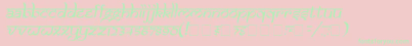 SamarkanOblique Font – Green Fonts on Pink Background