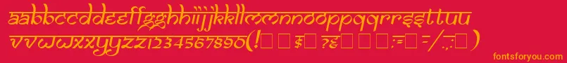 SamarkanOblique Font – Orange Fonts on Red Background