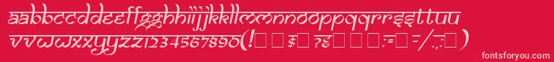 フォントSamarkanOblique – 赤い背景にピンクのフォント