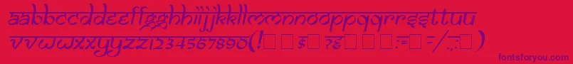 SamarkanOblique Font – Purple Fonts on Red Background