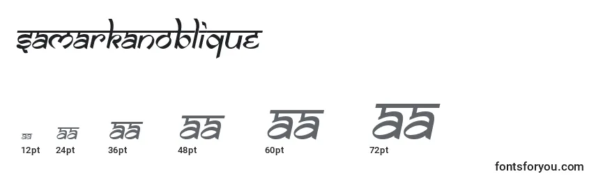 Размеры шрифта SamarkanOblique