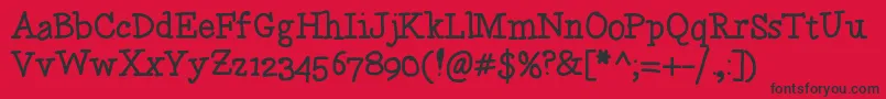 Justplayin Font – Black Fonts on Red Background