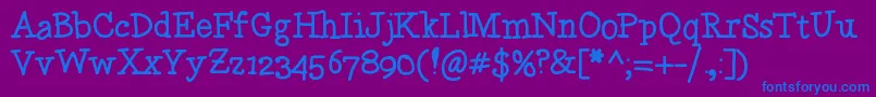 Justplayin Font – Blue Fonts on Purple Background