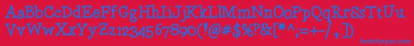 Justplayin Font – Blue Fonts on Red Background