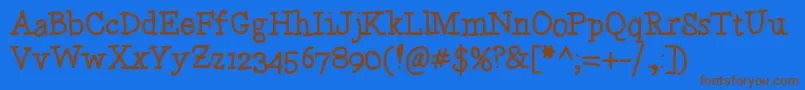 Justplayin Font – Brown Fonts on Blue Background