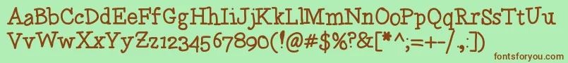 Justplayin Font – Brown Fonts on Green Background