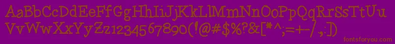 Justplayin Font – Brown Fonts on Purple Background