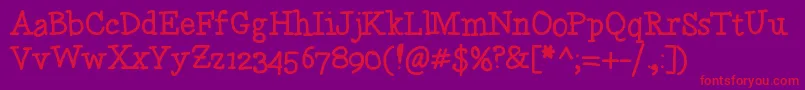 Justplayin Font – Red Fonts on Purple Background