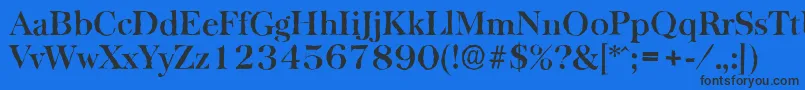 BaskervilleantiqueBold-Schriftart – Schwarze Schriften auf blauem Hintergrund