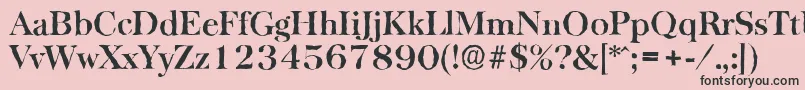 BaskervilleantiqueBold-Schriftart – Schwarze Schriften auf rosa Hintergrund