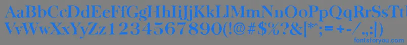 BaskervilleantiqueBold Font – Blue Fonts on Gray Background