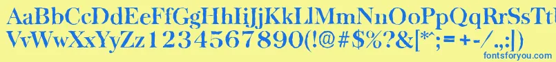 BaskervilleantiqueBold Font – Blue Fonts on Yellow Background