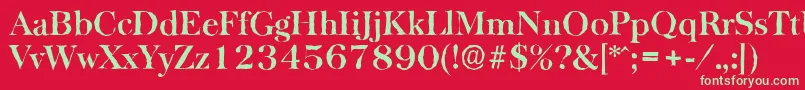 フォントBaskervilleantiqueBold – 赤い背景に緑の文字