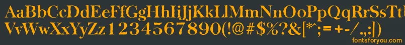 BaskervilleantiqueBold Font – Orange Fonts on Black Background