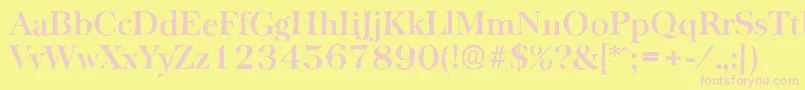 BaskervilleantiqueBold-Schriftart – Rosa Schriften auf gelbem Hintergrund
