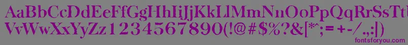 BaskervilleantiqueBold-Schriftart – Violette Schriften auf grauem Hintergrund