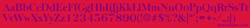 BaskervilleantiqueBold Font – Purple Fonts on Red Background