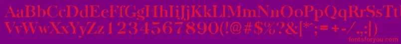 BaskervilleantiqueBold Font – Red Fonts on Purple Background