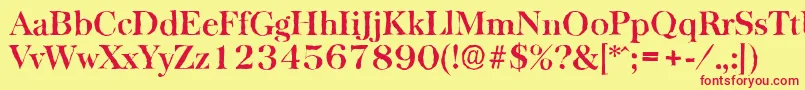 BaskervilleantiqueBold Font – Red Fonts on Yellow Background