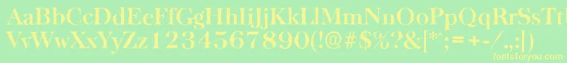 フォントBaskervilleantiqueBold – 黄色の文字が緑の背景にあります