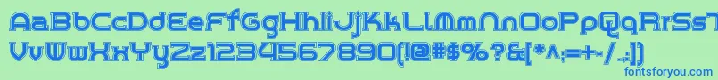 Chromeyellowinlinenf Font – Blue Fonts on Green Background