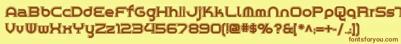 Chromeyellowinlinenf Font – Brown Fonts on Yellow Background