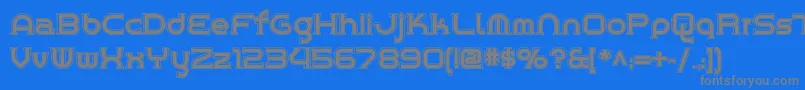 フォントChromeyellowinlinenf – 青い背景に灰色の文字