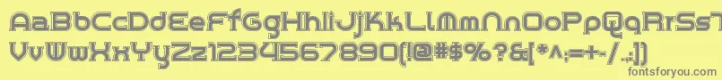 Chromeyellowinlinenf Font – Gray Fonts on Yellow Background