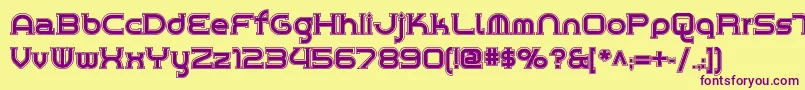 Chromeyellowinlinenf Font – Purple Fonts on Yellow Background