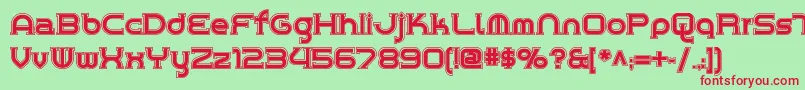 Chromeyellowinlinenf Font – Red Fonts on Green Background