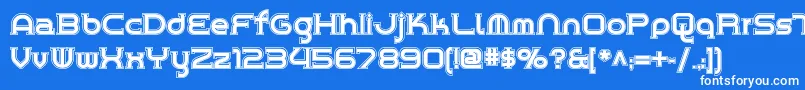 フォントChromeyellowinlinenf – 青い背景に白い文字