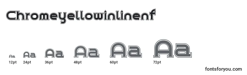 Размеры шрифта Chromeyellowinlinenf (108528)