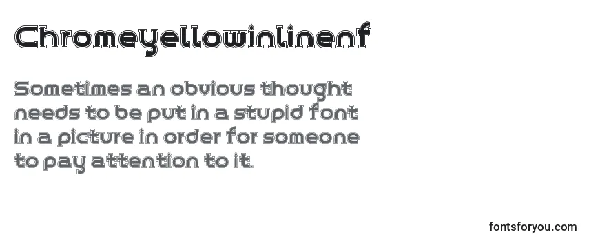 Review of the Chromeyellowinlinenf (108528) Font
